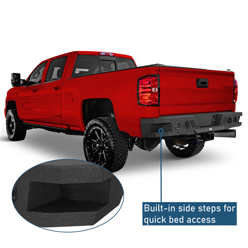Rear Bumper For 2011-2019 Chevy Silverado 2500HD/3500HD & GMC Sierra 2500HD/3500HD - Landshaker4x4