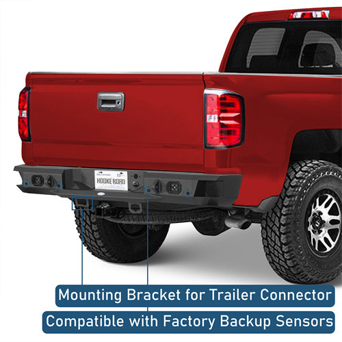 Off-Road Rear Bumper w/ LED spotlights For 2007-2018 Chevy Silverado 1500