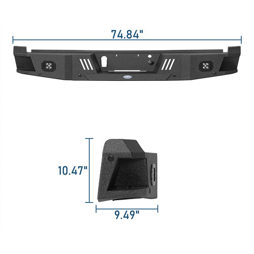 Aftermarket Guardian I Rear Bumper For 2021-2025 Ford F-150(Excluding Raptor & Tremor) - LandShaker