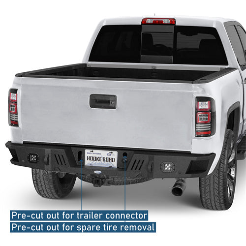 Rear Bumper w/ LED Spotlights For 2007-2018 GMC Sierra 1500 - Landshaker4x4