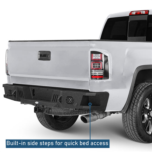 Rear Bumper w/ LED Spotlights For 2007-2018 GMC Sierra 1500 - Landshaker4x4