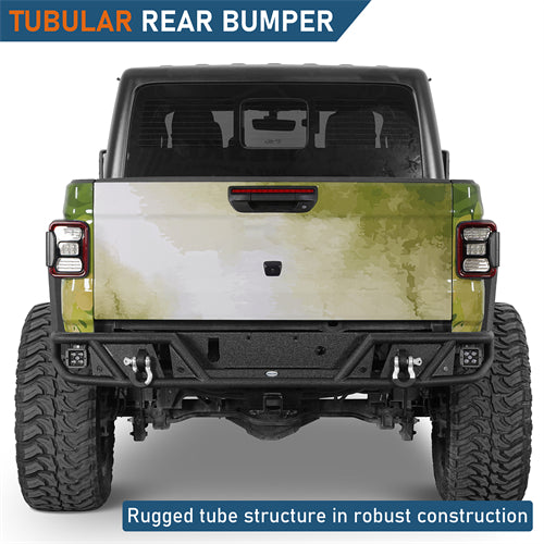 Tubular Rear Bumper For 2020-2025 Jeep Gladiator JT - Landshaker4x4