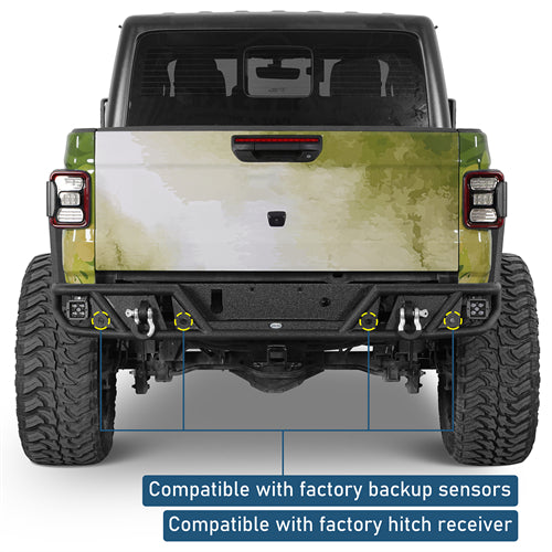 Tubular Rear Bumper For 2020-2025 Jeep Gladiator JT - Landshaker4x4