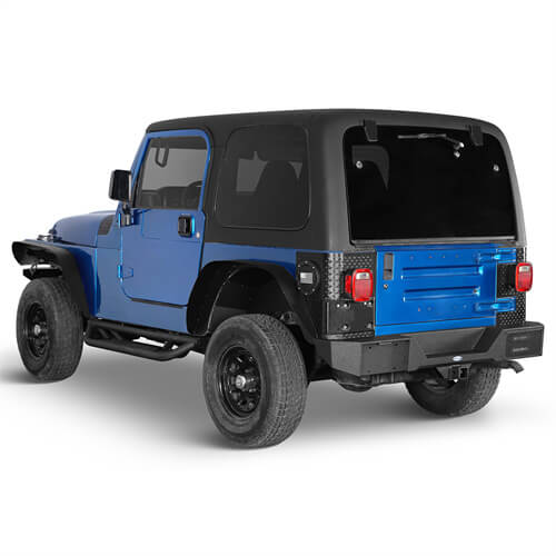 Rear Bumper w/ LED Lights For 1987-2006 Jeep Wrangler YJ & TJ - LandShaker-lsg1039-2