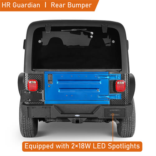 Rear Bumper w/ LED Lights For 1987-2006 Jeep Wrangler YJ & TJ - LandShaker-lsg1039-4