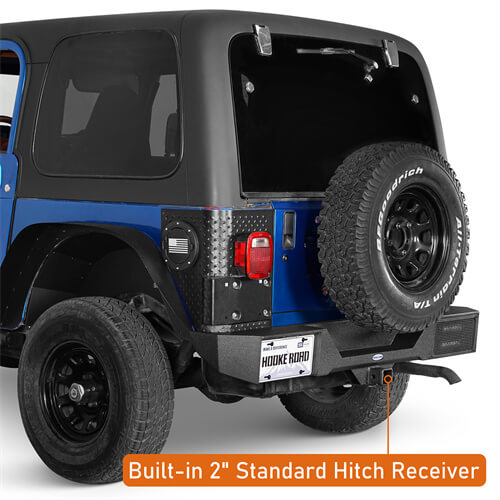 Rear Bumper w/ LED Lights For 1987-2006 Jeep Wrangler YJ & TJ - LandShaker-lsg1039-6