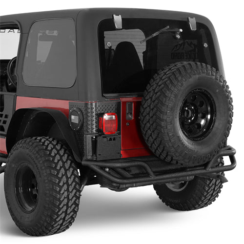 Tubular Rear Bumper For 1987-2006 Jeep Wrangler YJ TJ - Landshaker4x4