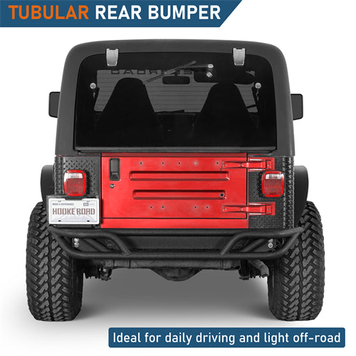 Tubular Rear Bumper For 1987-2006 Jeep Wrangler YJ TJ - Landshaker4x4