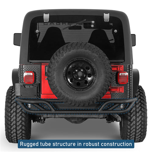 Tubular Rear Bumper For 1987-2006 Jeep Wrangler YJ TJ - Landshaker4x4