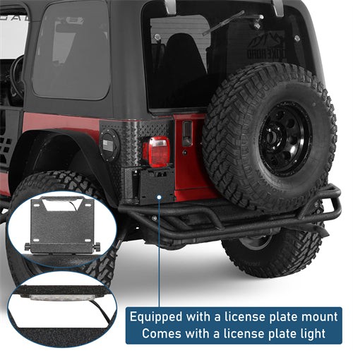 Tubular Rear Bumper For 1987-2006 Jeep Wrangler YJ TJ - Landshaker4x4