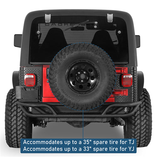 Tubular Rear Bumper For 1987-2006 Jeep Wrangler YJ TJ - Landshaker4x4