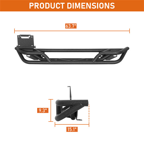Tubular Rear Bumper For 1987-2006 Jeep Wrangler YJ TJ - Landshaker4x4