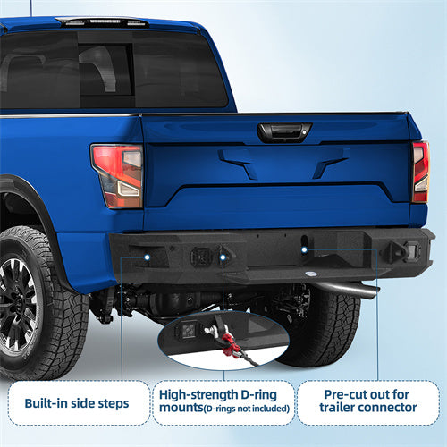 Aftermarket Rear Bumper For 2017-2024 Nissan Titan (Excluding Titan XD) - Landshaker4x4