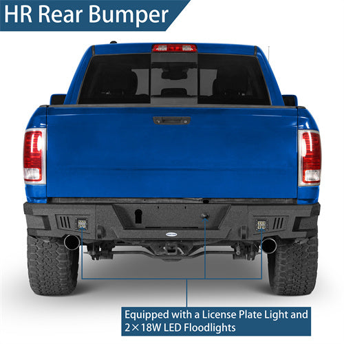 Durable Rear Bumper w/LED Lights(09-18 Dodge Ram 1500)-LandShaker