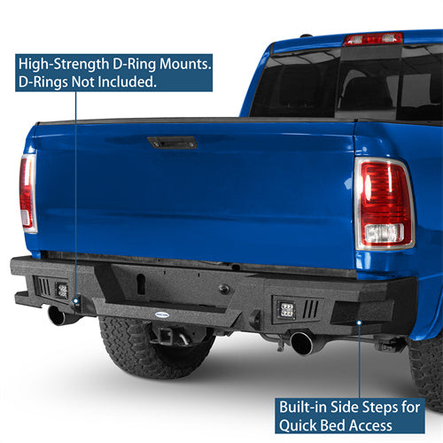 Durable Rear Bumper w/LED Lights(09-18 Dodge Ram 1500)-LandShaker