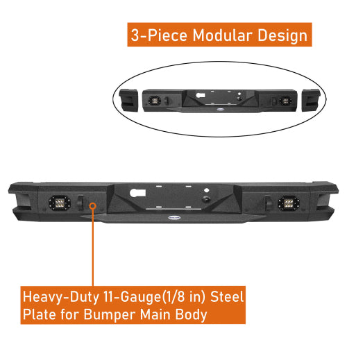 LandShaker Rear Bumper w/ LED Floodlights for 2018-2020 Ford F-150, Excluding Raptor lsg8251s 7