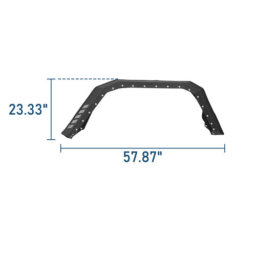 Armour Style Rear Fender Flares For 2020-2026 Jeep Gladiator JT - Ultralisk4x4