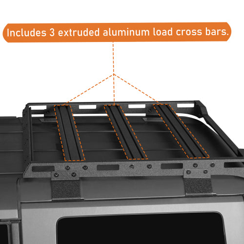 LandShaker Rear Half Roof Rack for 2021-2023 Ford Bronco 4-Door Hardtop lsg8905s 10