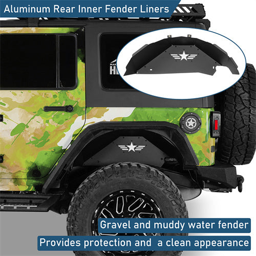 Off-road Aluminum Rear Inner Fender Liners For 2007-2018 Jeep Wrangler JK - Landshaker4x4