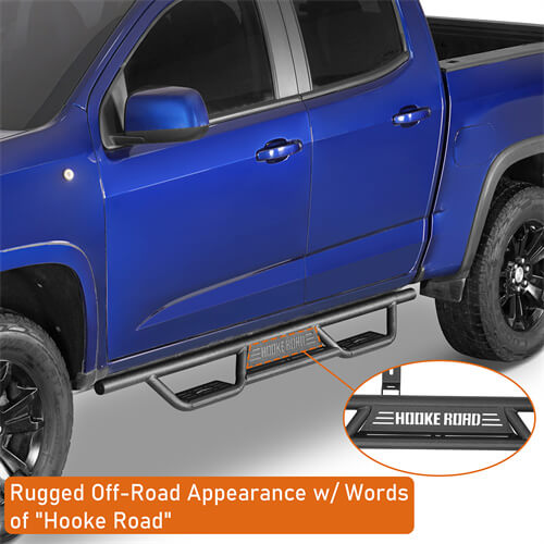 Road Trip Nerf Side Step Bars For 2015-2024 Chevy Colorado Crew Cab & GMC Canyon Crew Cab - LandShaker-lsg9103-6