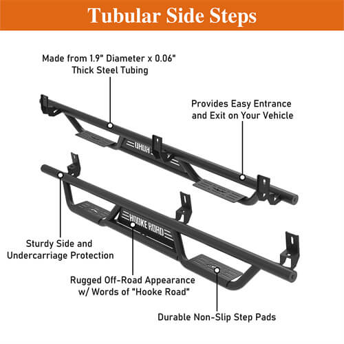 Road Trip Nerf Side Step Bars For 2015-2024 Chevy Colorado Crew Cab & GMC Canyon Crew Cab - LandShaker-lsg9103-8