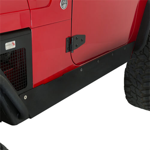 Jeep TJ Textured Steel Rock Slider Rock Guard Body Armor for 1997-2006 Jeep Wrangler TJ - LandShaker 4x4 ls1021 4