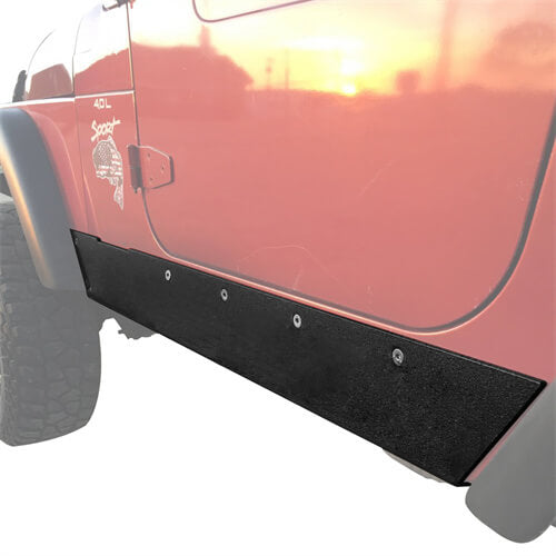 Jeep TJ Textured Steel Rock Slider Rock Guard Body Armor for 1997-2006 Jeep Wrangler TJ - LandShaker 4x4 ls1021 8