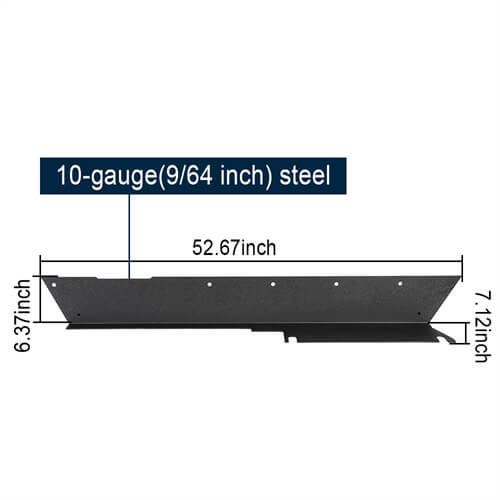 Jeep TJ Textured Steel Rock Slider Rock Guard Body Armor for 1997-2006 Jeep Wrangler TJ - LandShaker 4x4 ls1021 9