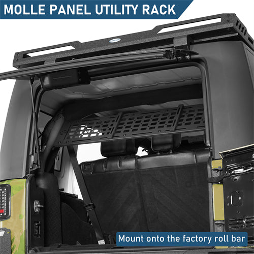 Trunk MOLLE Panel Utility Rack For 2007-2018 Jeep Wrangler JK 4-Door Hardtop - Landshaker4x4