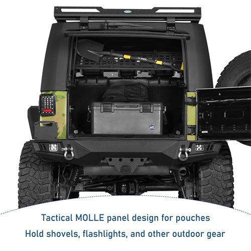 Trunk MOLLE Panel Utility Rack For 2007-2018 Jeep Wrangler JK 4-Door Hardtop - Landshaker4x4