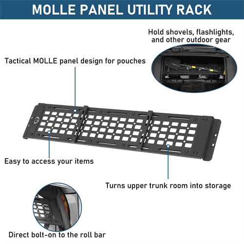 Trunk MOLLE Panel Utility Rack For 2007-2018 Jeep Wrangler JK 4-Door Hardtop - Landshaker4x4