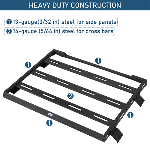 Rear Half Roof Rack For 2021-2025 Ford Bronco 4 Doors Hardtop - Landshaker4x4