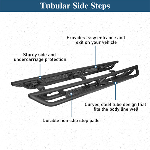 Running Boards Side Steps Nerf Bars(20-25 Jeep Gladiator JT)-LandShaker