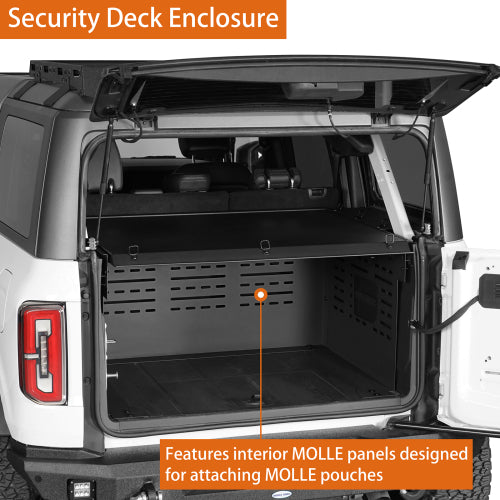 LandShaker Security Deck Enclosure Luggage Storage for 2021-2023 Ford Bronco 4-Door, Excluding Ford Bronco Sport model) lsg8925s 12