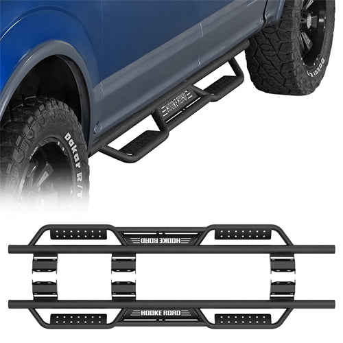 Nerf Side Step Bars For 2015-2024 Ford F-150 SuperCrew / 2017-2024 F-250 F-350 Crew Cab - Landshaker4x4