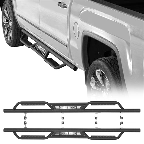 Nerf Side Step Bars For 2007-2018 Chevy Silverado/GMC Sierra 1500 | Crew Cab; 2007-2019 Chevy Silverado/GMC Sierra 2500 HD 3500 HD | Crew Cab - Landshaker4x4