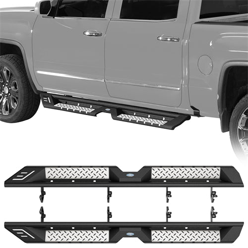 Nerf Side Step Bars For 2007-2018 Chevy Silverado/GMC Sierra 1500 | Crew Cab; 2007-2019 Chevy Silverado/GMC Sierra 2500 HD 3500 HD | Crew Cab - Landshaker4x4