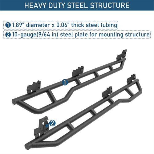 Tube Slider Rocker Guards For 2007-2021 Toyota Tundra CrewMax - Landshaker4x4
