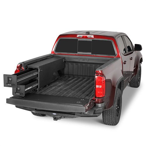 Wheel Well Storage Drawer System Truck Side Box For 2015-2022 Chevy Colorado GMC Canyon 5'2" Bed - LandShaker