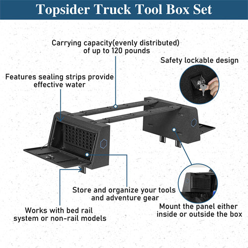Topsider Truck Tool Box Set For Overland Off-Road Vehicles, Pick-up Trucks - Landshaker4x4