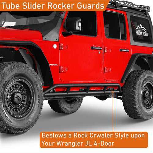 Tube Slider Rocker Guards For 2018-2024 Jeep Wrangler JL 4-Door - LandShaker-lsg3079-4