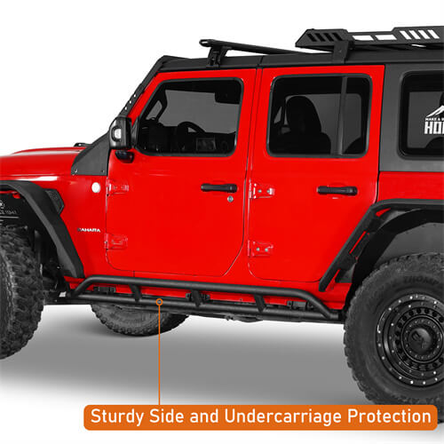 Tube Slider Rocker Guards For 2018-2024 Jeep Wrangler JL 4-Door - LandShaker-lsg3079-5