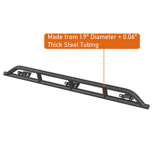 Tube Slider Rocker Guards For 2018-2024 Jeep Wrangler JL 4-Door - LandShaker-lsg3079-7