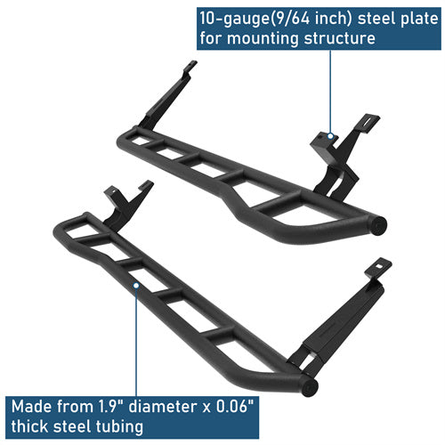 Tube Slider Rocker Guards w/ Kick-Out For 2003-2010 Porsche Cayenne 955/957 - Landshaker4x4