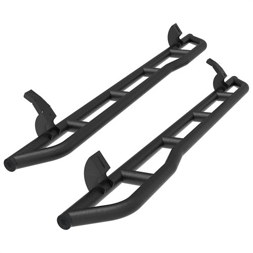 Tube Slider Rocker Guards w/ Kick-Out For 2010-2025 Toyota 4Runner (Excluding Limited, Nightshade, TRD Sport & 10-13 SR5) - Landshaker4x4