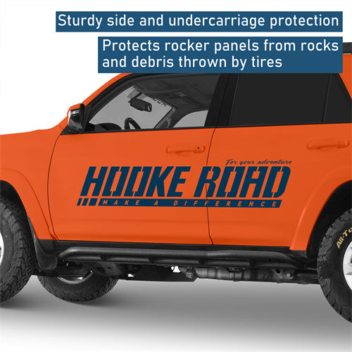 Tube Slider Rocker Guards w/ Kick-Out For 2010-2025 Toyota 4Runner (Excluding Limited, Nightshade, TRD Sport & 10-13 SR5) - Landshaker4x4