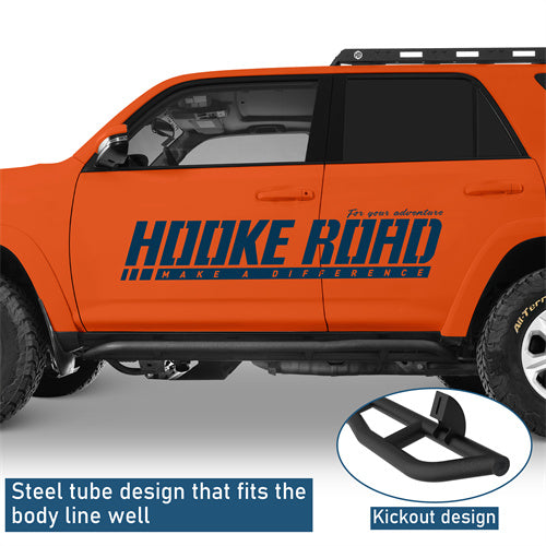 Tube Slider Rocker Guards w/ Kick-Out For 2010-2025 Toyota 4Runner (Excluding Limited, Nightshade, TRD Sport & 10-13 SR5) - Landshaker4x4