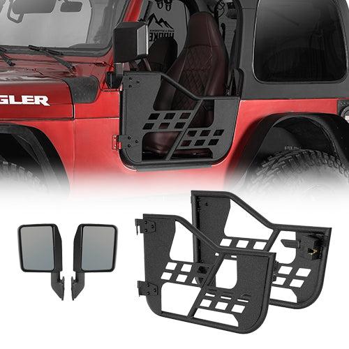 Rock Crawler Tubular Door Guards For 1997-2006 Jeep Wrangler TJ - Landshaker4x4