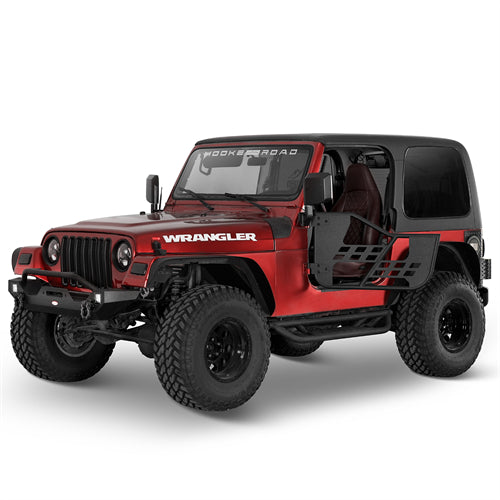 Rock Crawler Tubular Door Guards For 1997-2006 Jeep Wrangler TJ - Landshaker4x4