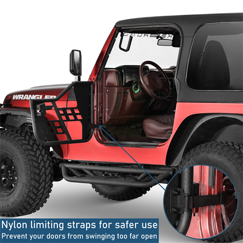 Rock Crawler Tubular Door Guards For 1997-2006 Jeep Wrangler TJ - Landshaker4x4